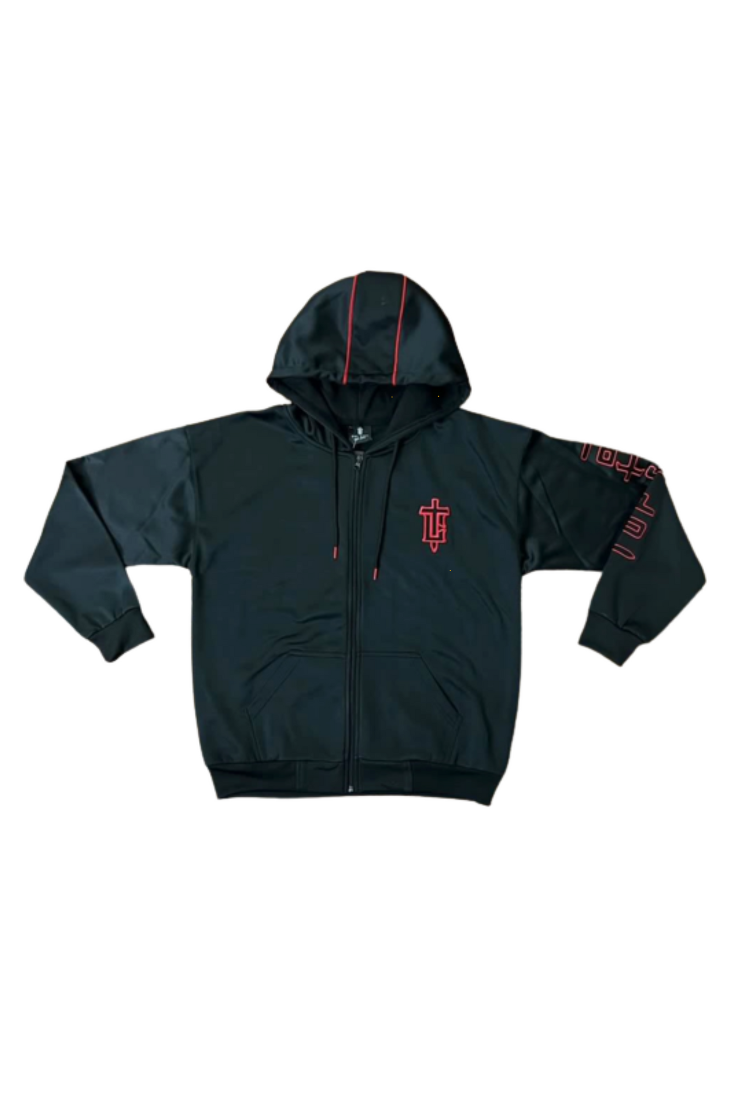 TOP CTRL Zip-Up Hoodie - Black / Red