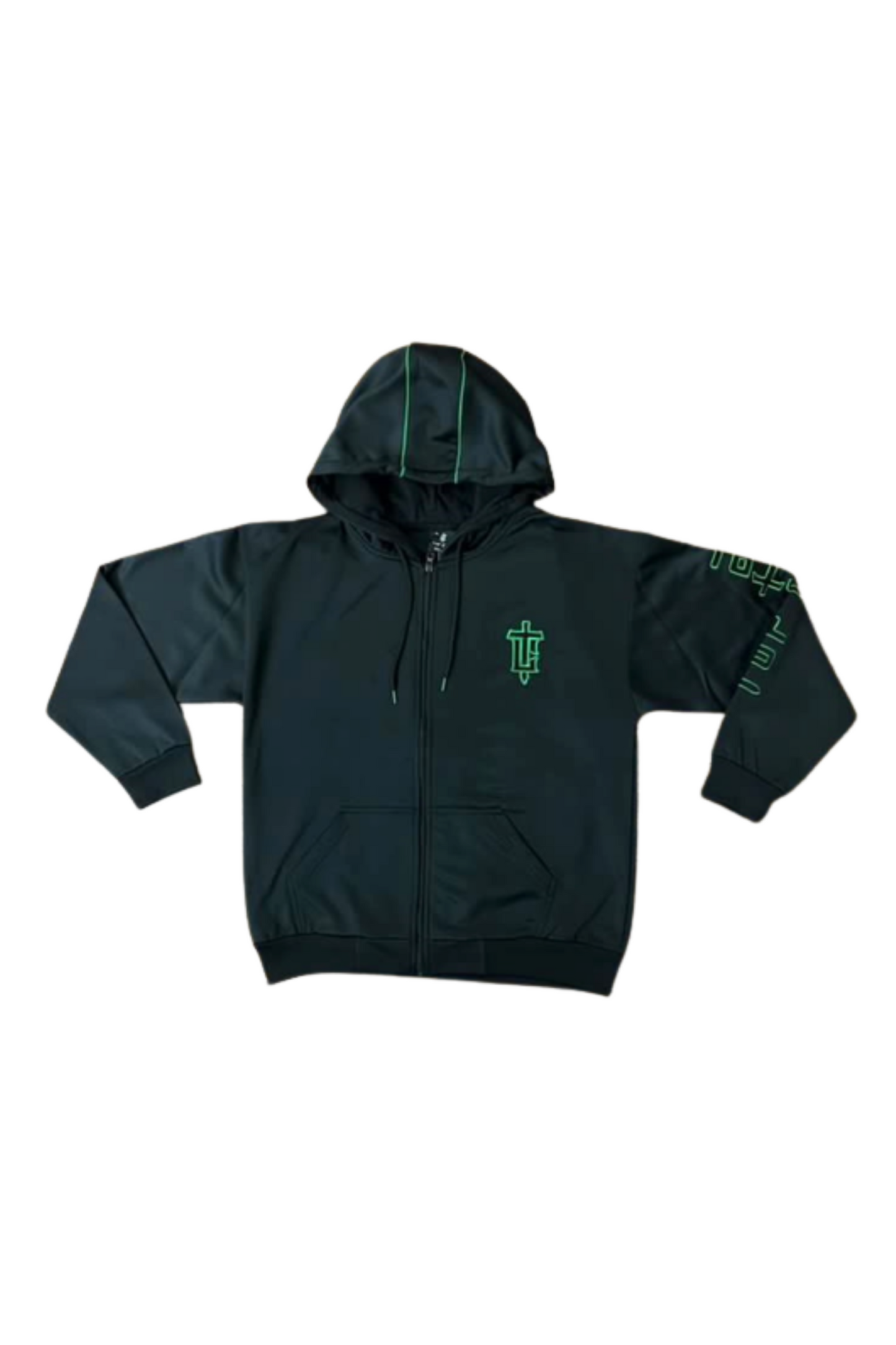 TOP CTRL Zip-Up Hoodie - Black / Green
