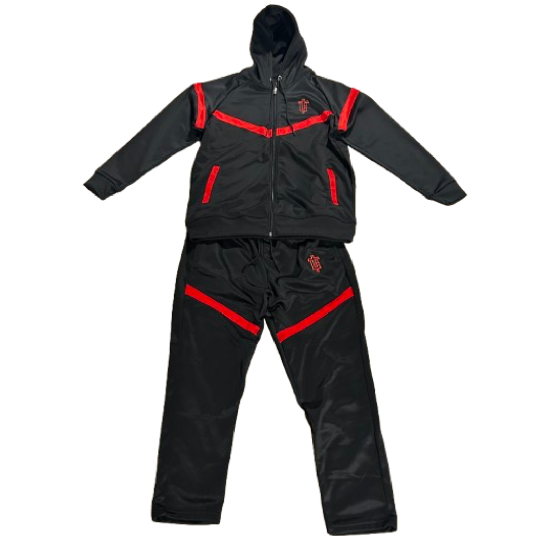 TOP CTRL Hooded Tracksuit - Black / Red