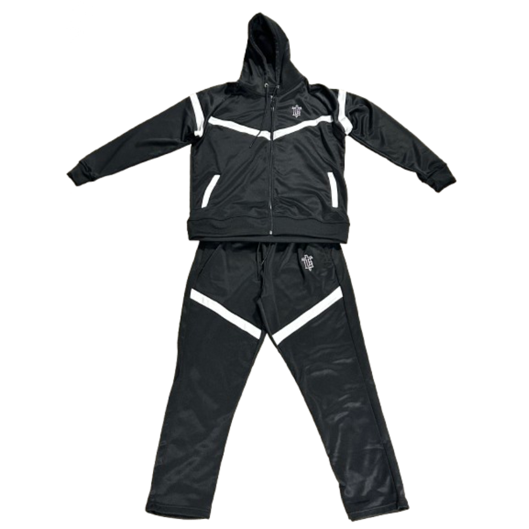 TOP CTRL Hooded Track Suit - Black / White